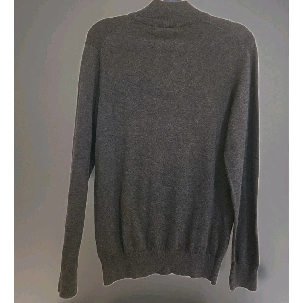 Mark Law Men's Small 1/4 Zip Sweater Black 100% Cotton Collar Preppy